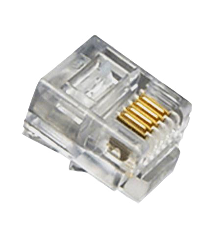 MOD TEL PLUG FLAT STRANDED 6P4C 100PK